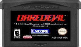 Cartridge artwork for Daredevil on the Nintendo Game Boy Advance.