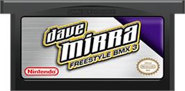 Cartridge artwork for Dave Mirra Freestyle BMX 3 on the Nintendo Game Boy Advance.