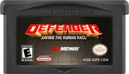 Cartridge artwork for Defender - For All Mankind on the Nintendo Game Boy Advance.