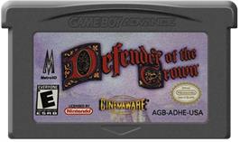 Cartridge artwork for Defender of the Crown on the Nintendo Game Boy Advance.