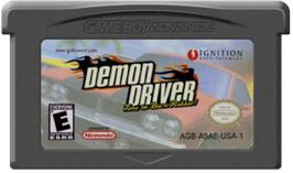 Cartridge artwork for Demon Driver: Time to Burn Rubber on the Nintendo Game Boy Advance.