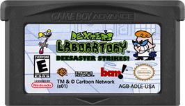 Cartridge artwork for Dexter's Laboratory - Deesaster Strikes ! on the Nintendo Game Boy Advance.
