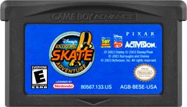 Cartridge artwork for Disney's Extreme Skate Adventure on the Nintendo Game Boy Advance.