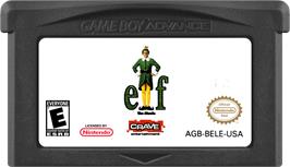 Cartridge artwork for Elf - The Movie on the Nintendo Game Boy Advance.