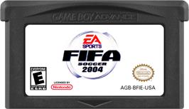Cartridge artwork for FIFA Football 2004 on the Nintendo Game Boy Advance.