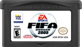 Cartridge artwork for FIFA Football 2005 on the Nintendo Game Boy Advance.