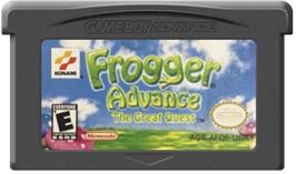 Cartridge artwork for Frogger Advance: The Great Quest on the Nintendo Game Boy Advance.