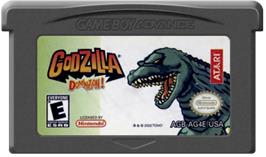 Cartridge artwork for Godzilla: Domination on the Nintendo Game Boy Advance.