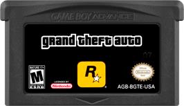 Cartridge artwork for Grand Theft Auto on the Nintendo Game Boy Advance.
