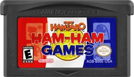 Cartridge artwork for Hamtaro - Ham-ham Games on the Nintendo Game Boy Advance.