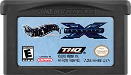 Cartridge artwork for Hot Wheels - Velocity X on the Nintendo Game Boy Advance.