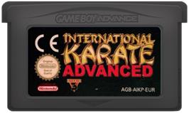 Cartridge artwork for International Karate Advanced on the Nintendo Game Boy Advance.