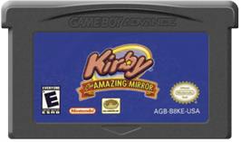 Cartridge artwork for Kirby and the Amazing Mirror on the Nintendo Game Boy Advance.