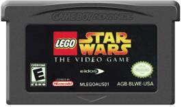 Cartridge artwork for LEGO Star Wars: The Video Game on the Nintendo Game Boy Advance.