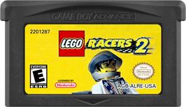 Cartridge artwork for Lego Racers 2 on the Nintendo Game Boy Advance.