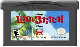 Cartridge artwork for Lilo & Stitch on the Nintendo Game Boy Advance.
