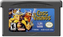 Cartridge artwork for Lost Vikings on the Nintendo Game Boy Advance.