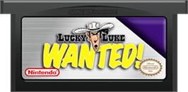 Cartridge artwork for Lucky Luke: Wanted on the Nintendo Game Boy Advance.