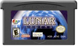Cartridge artwork for Lunar Legend on the Nintendo Game Boy Advance.