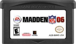 Cartridge artwork for Madden Nfl 06 on the Nintendo Game Boy Advance.