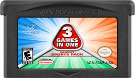 Cartridge artwork for Majesco's Sports Pack on the Nintendo Game Boy Advance.