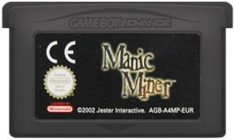 Cartridge artwork for Manic Miner on the Nintendo Game Boy Advance.