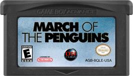 Cartridge artwork for March Of The Penguins on the Nintendo Game Boy Advance.