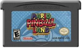 Cartridge artwork for Mario Pinball Land on the Nintendo Game Boy Advance.