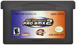 Cartridge artwork for Mat Hoffman's Pro BMX 2 on the Nintendo Game Boy Advance.