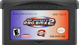 Cartridge artwork for Mat Hoffman's Pro Bmx 2 on the Nintendo Game Boy Advance.