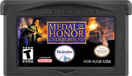 Cartridge artwork for Medal Of Honor - Underground on the Nintendo Game Boy Advance.