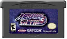 Cartridge artwork for Mega Man Battle Network 3: Blue Version on the Nintendo Game Boy Advance.