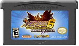 Cartridge artwork for Mega Man Battle Network 6: Cybeast Falzar on the Nintendo Game Boy Advance.
