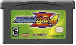Cartridge artwork for Mega Man Zero 4 on the Nintendo Game Boy Advance.