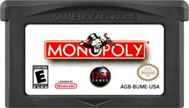 Cartridge artwork for Monopoly on the Nintendo Game Boy Advance.