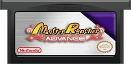 Cartridge artwork for Monster Rancher Advance on the Nintendo Game Boy Advance.