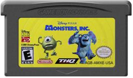 Cartridge artwork for Monsters Inc. on the Nintendo Game Boy Advance.