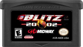 Cartridge artwork for NFL Blitz 20-02 on the Nintendo Game Boy Advance.