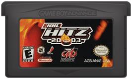 Cartridge artwork for NHL Hitz 20-03 on the Nintendo Game Boy Advance.