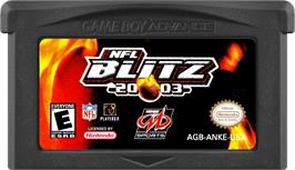 Cartridge artwork for Nfl Blitz 20-03 on the Nintendo Game Boy Advance.