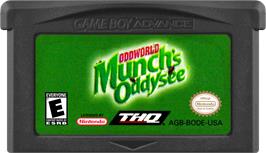 Cartridge artwork for Oddworld - Munch's Oddysee on the Nintendo Game Boy Advance.