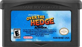 Cartridge artwork for Over The Hedge on the Nintendo Game Boy Advance.