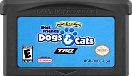 Cartridge artwork for Paws And Claws - Best Friends - Dogs And Cats on the Nintendo Game Boy Advance.