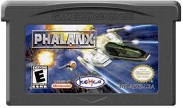 Cartridge artwork for Phalanx on the Nintendo Game Boy Advance.