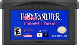Cartridge artwork for Pink Panther - Pinkadelic Pursuit on the Nintendo Game Boy Advance.