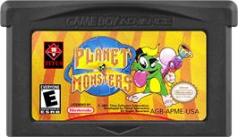 Cartridge artwork for Planet Monsters on the Nintendo Game Boy Advance.