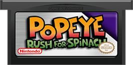 Cartridge artwork for Popeye: Rush for Spinach on the Nintendo Game Boy Advance.
