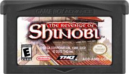 Cartridge artwork for Revenge Of Shinobi, The on the Nintendo Game Boy Advance.