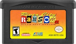 Cartridge artwork for River City Ransom Ex on the Nintendo Game Boy Advance.
