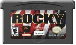 Cartridge artwork for Rocky on the Nintendo Game Boy Advance.